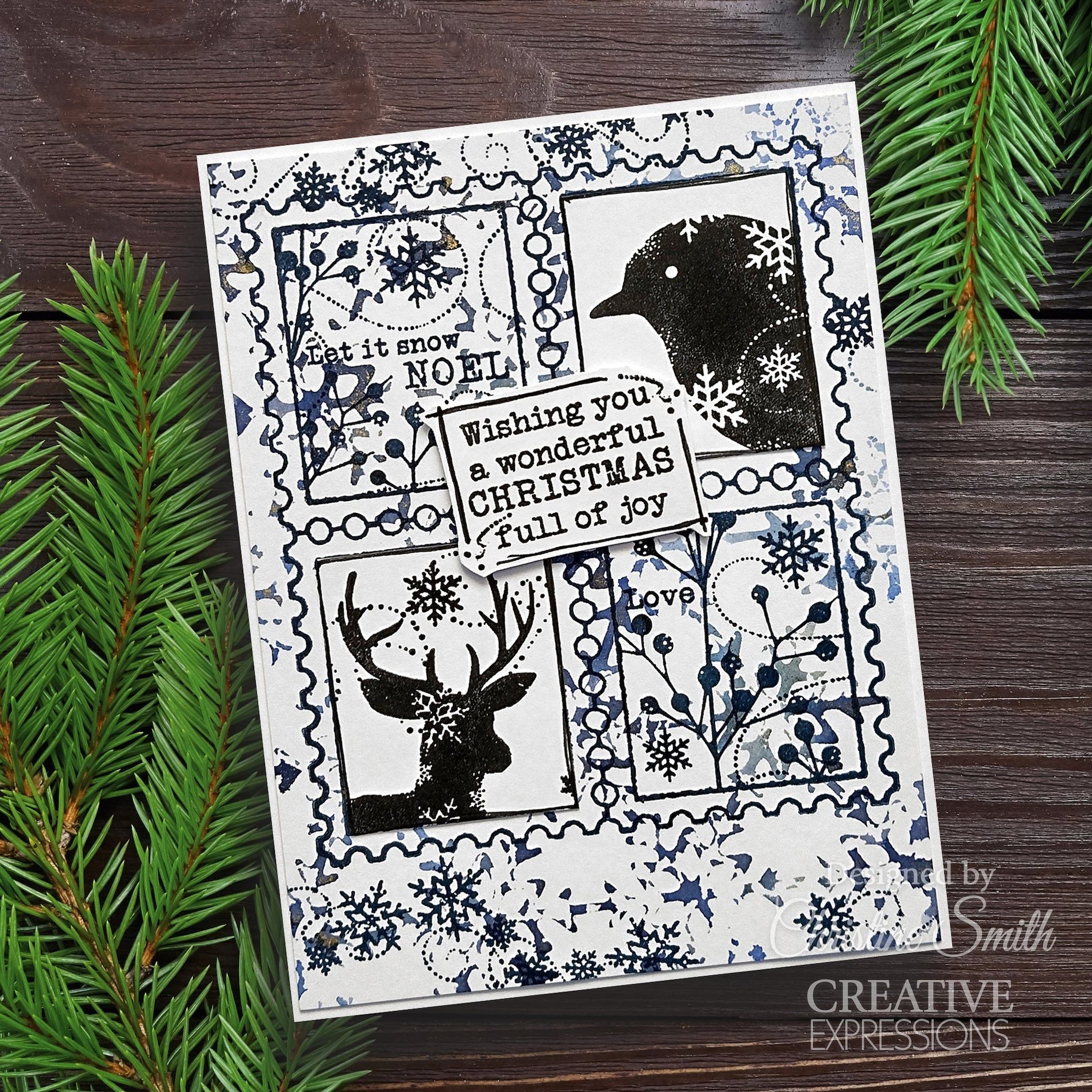 Woodware 4x6 Clear Stamps: Christmas Old Labels (FRS1018)