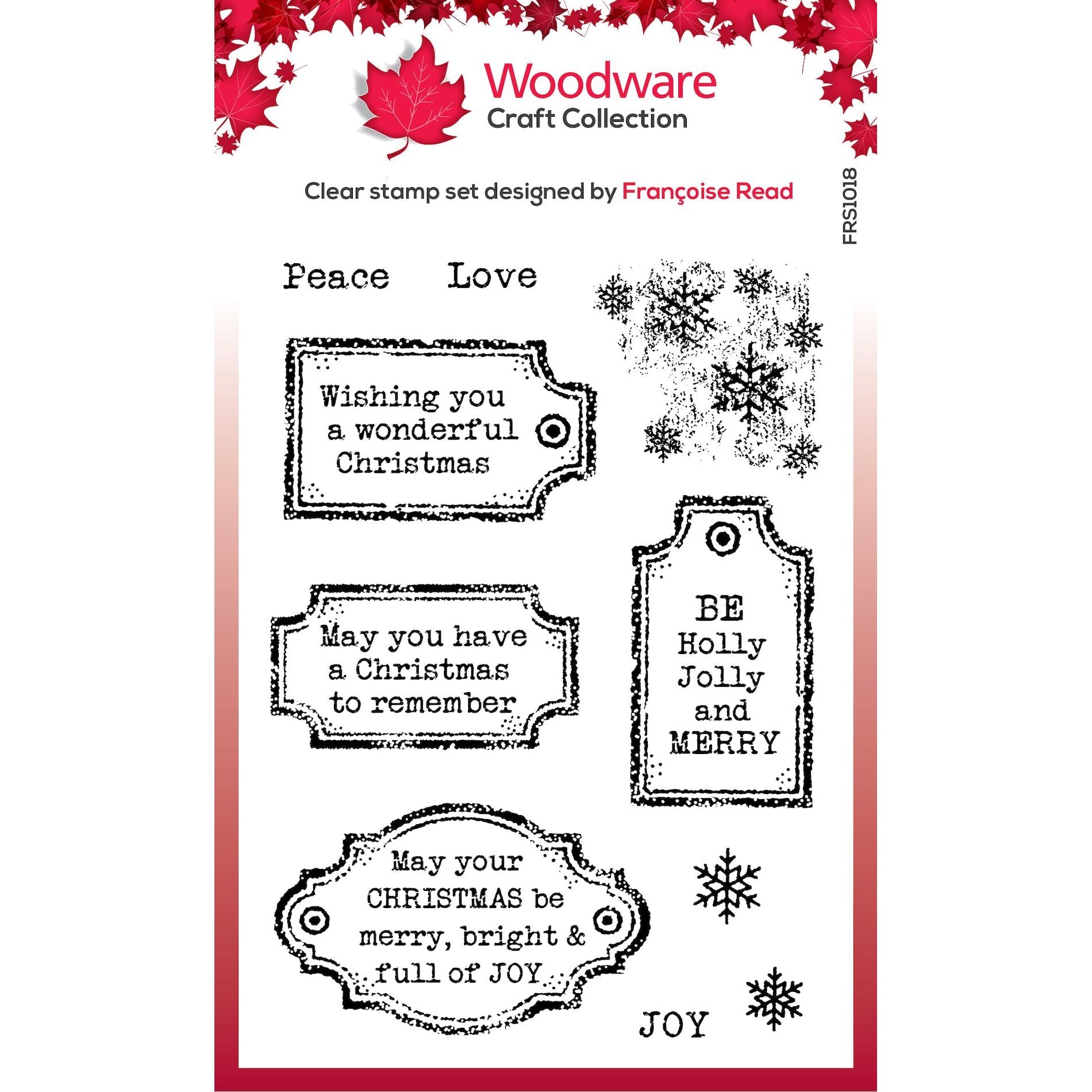 Woodware 4x6 Clear Stamps: Christmas Old Labels (FRS1018)