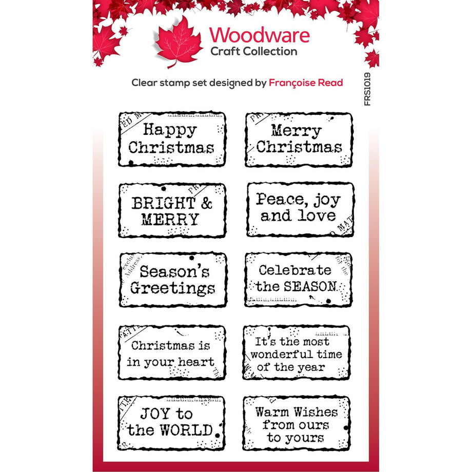 Woodware Craft - Clear Stamp - Christmas Old Labels