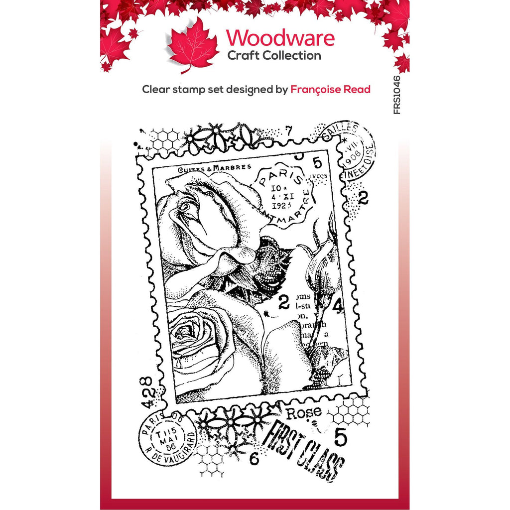 Woodware Craft Collection Postal Rose Clear Stamps frs1046