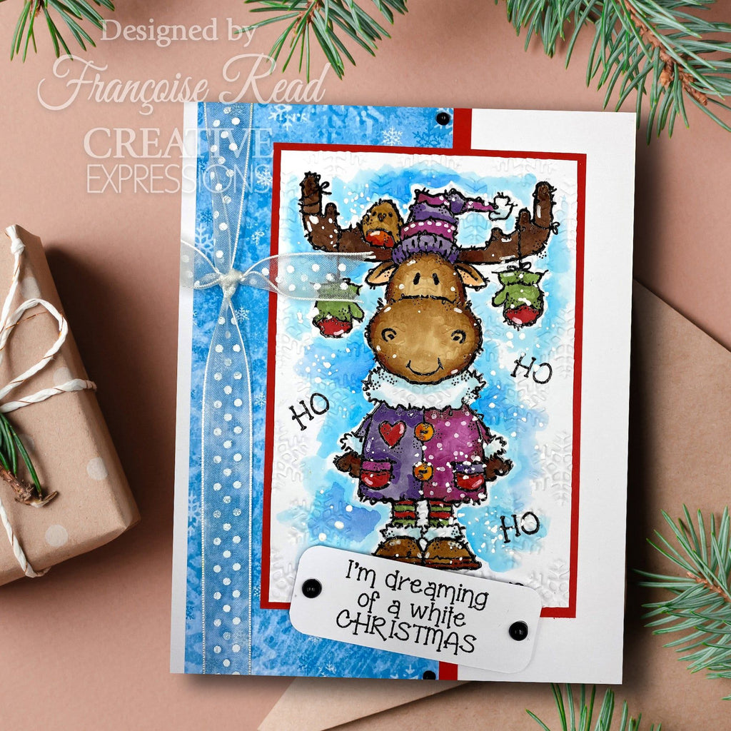 Woodware Craft Collection Maurice Moose Clear Stamps frs1053 dreaming of a white christmas