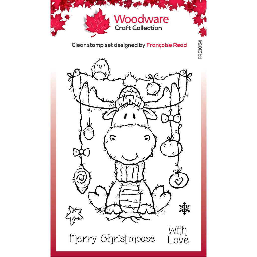 Woodware Craft Collection Moose Christmas Clear Stamps frs1054