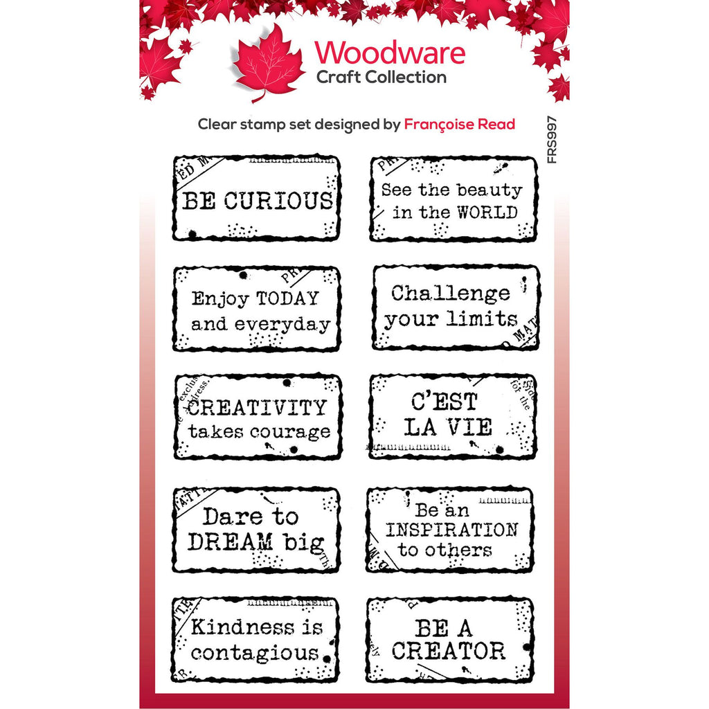 Woodware Craft Collection Distressed Labels Clear Stamps frs997