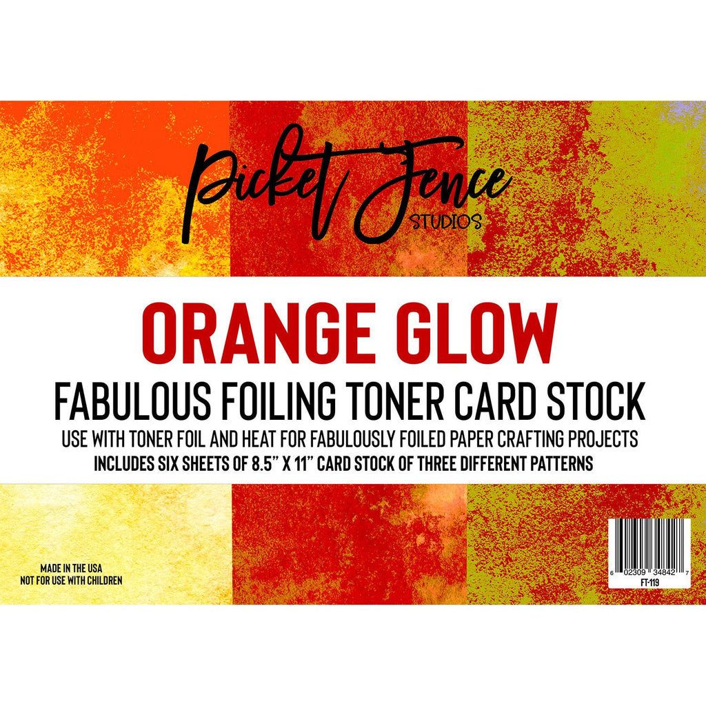 Picket Fence Studios Orange Glow Foiling Toner Card Stock ft-119