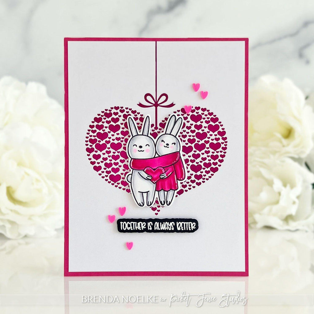 Picket Fence Studios Love Notes Foiling Toner Card Fronts ft-129 together is always better