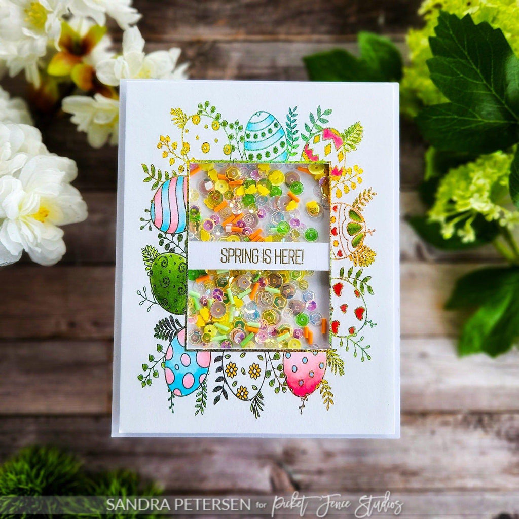 Picket Fence Studios Happy Easter Foiling Toner Card Fronts ft-131 spring is here