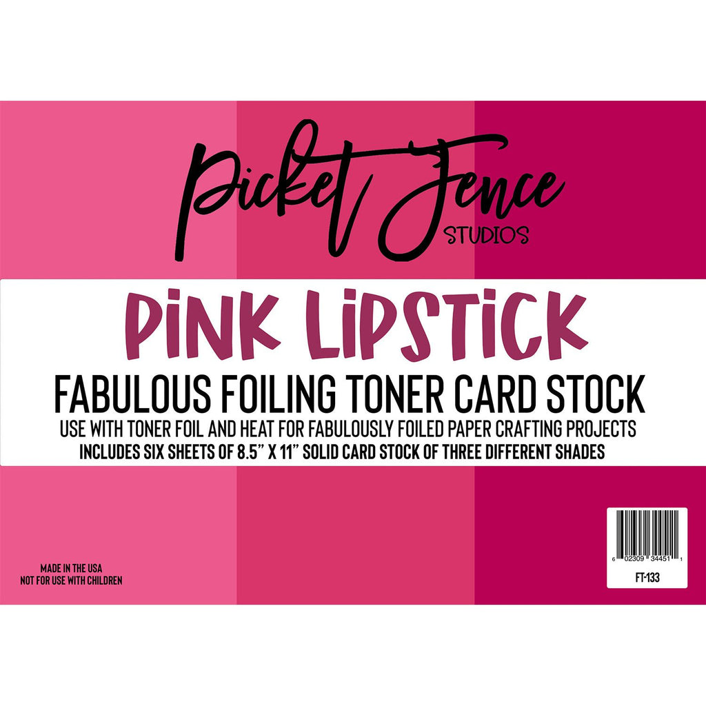 Picket Fence Studios Pink Lipstick Foiling Toner Card Stock ft-133