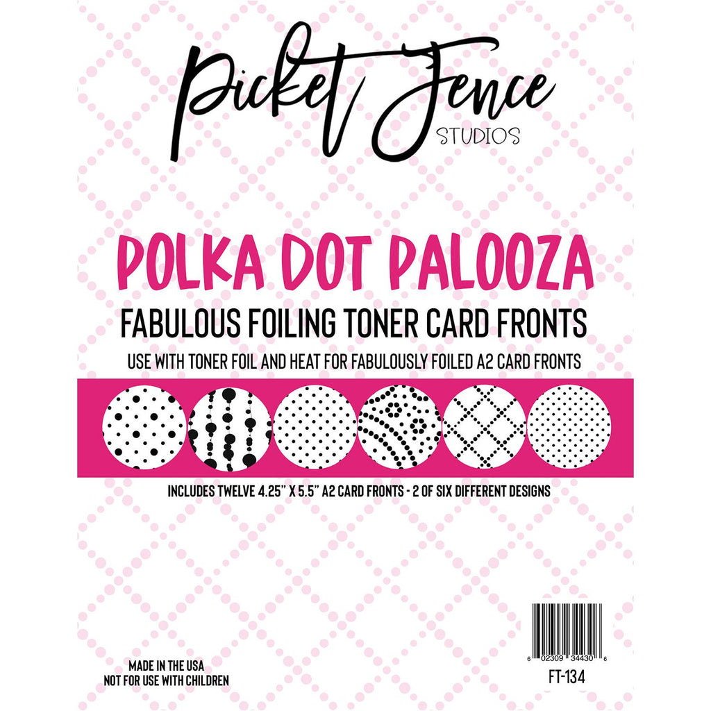 Picket Fence Studios Polka Dot Palooza Foiling Toner Card Fronts ft-134