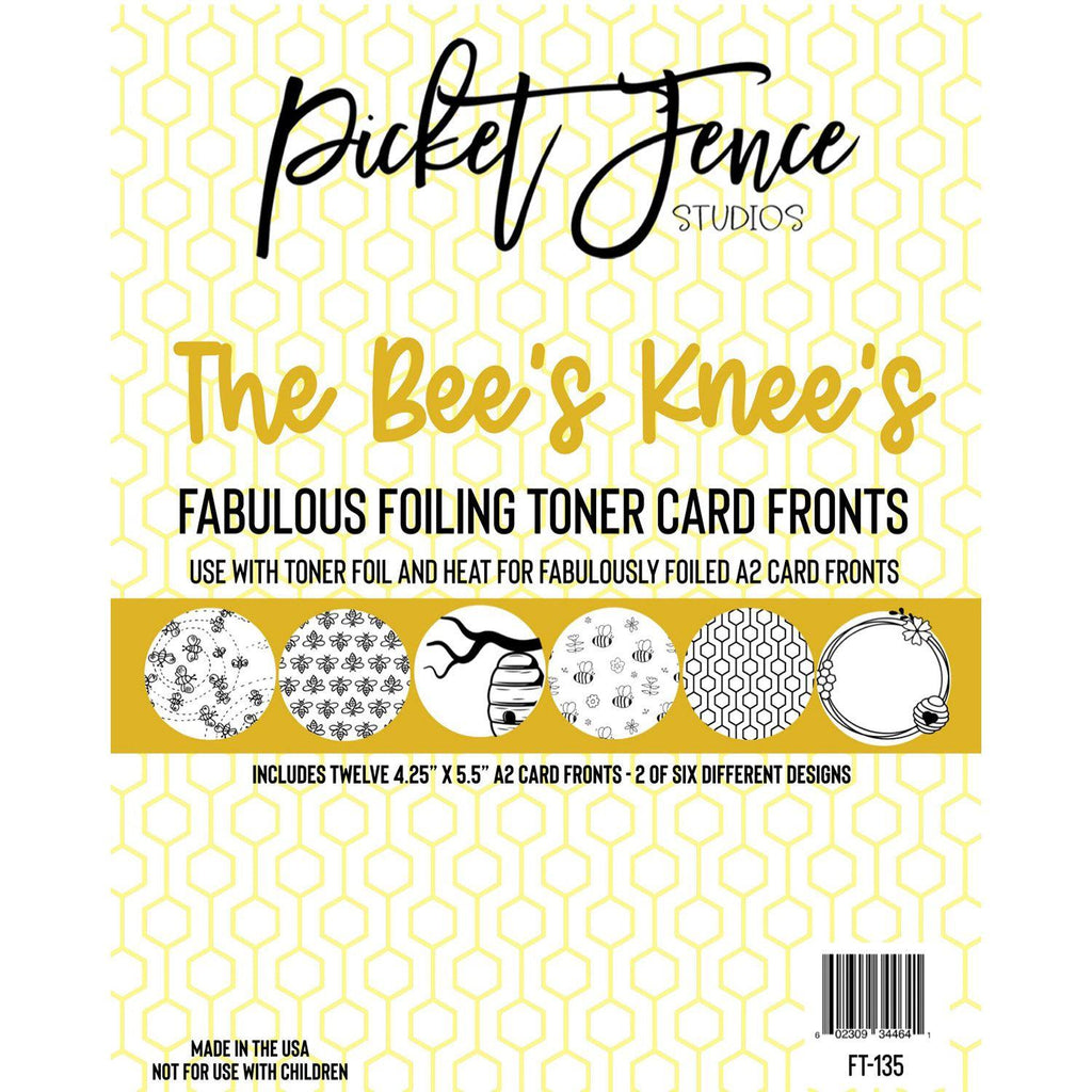 Picket Fence Studios Foiling Toner Card Fronts The Bee's Knees ft-135