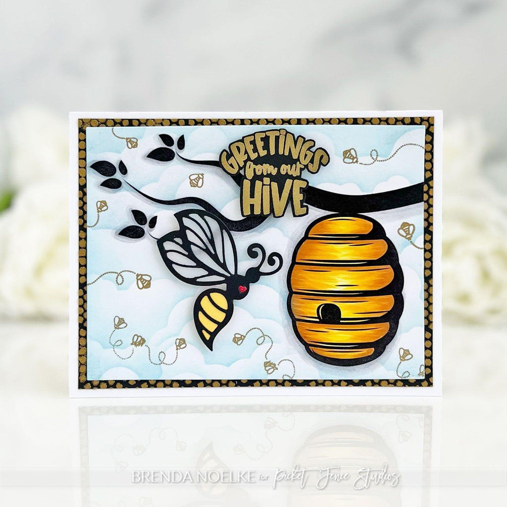 Picket Fence Studios Foiling Toner Card Fronts The Bee's Knees ft-135 greetings