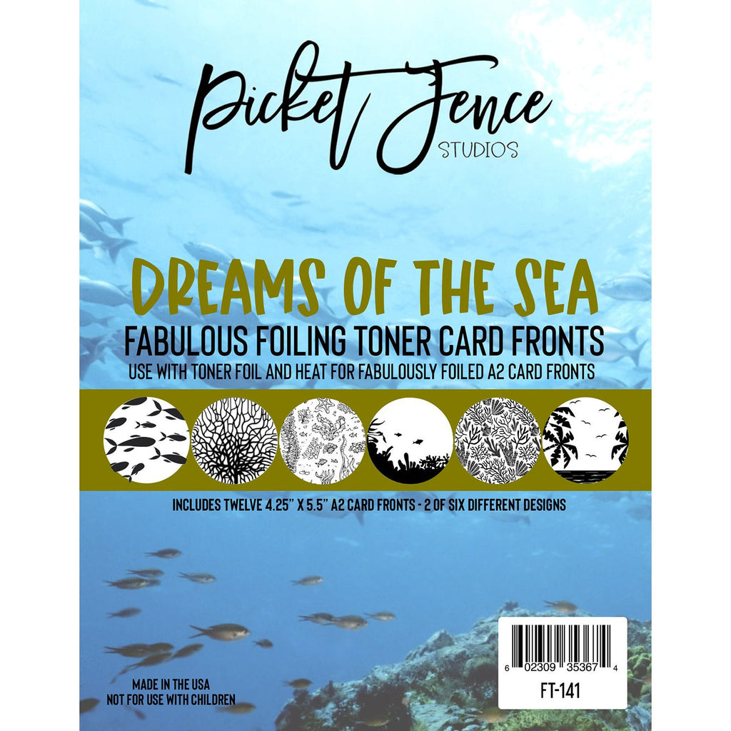 Picket Fence Studios Foiling Toner Card Fronts Dreams of the Sea ft-141