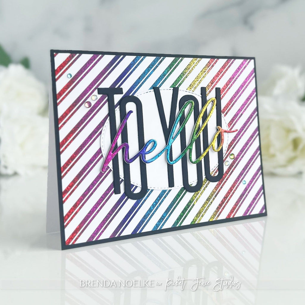 Picket Fence Studios Fabulous Foiling Toner Card Fronts Plenty of Lines ft-145 hello