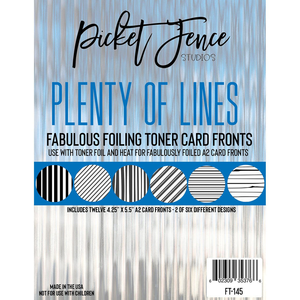 Picket Fence Studios Fabulous Foiling Toner Card Fronts Plenty of Lines ft-145