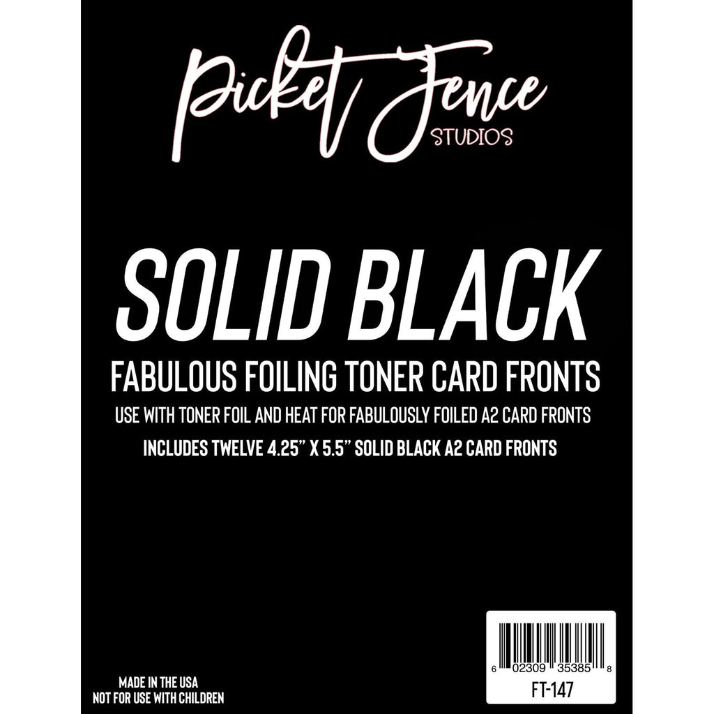 Picket Fence Studios Fabulous Foiling Toner A2 Card Fronts Solid Black ft-147