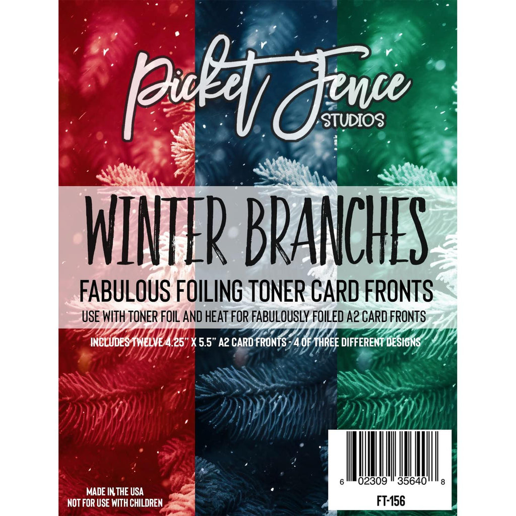 Picket Fence Studios Foiling Toner A2 Card Fronts Winter Branches ft-156