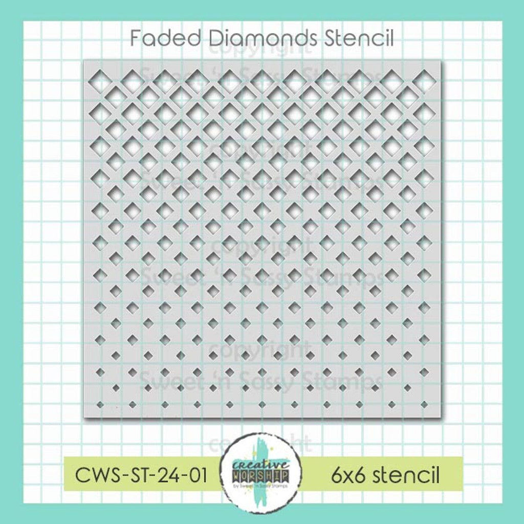 Sweet 'N Sassy Faded Diamonds 6 x 6 Stencil cws-st-24-01