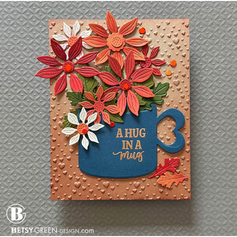 Simon Says Stamp Embossing Folder Falling Hearts sf382 Stamptember Hug Card | color-code:ALT02