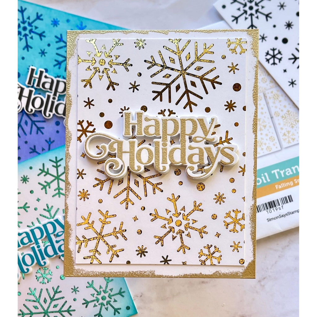 Simon Says Stamp Falling Snowflakes Foil Transfer Cards 1019sf Festive Fun Holiday Cards | color-code:ALT05