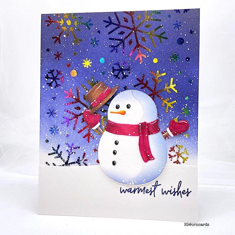 Simon Says Stamp Falling Snowflakes Foil Transfer Cards 1019sf Festive Fun Holiday Card