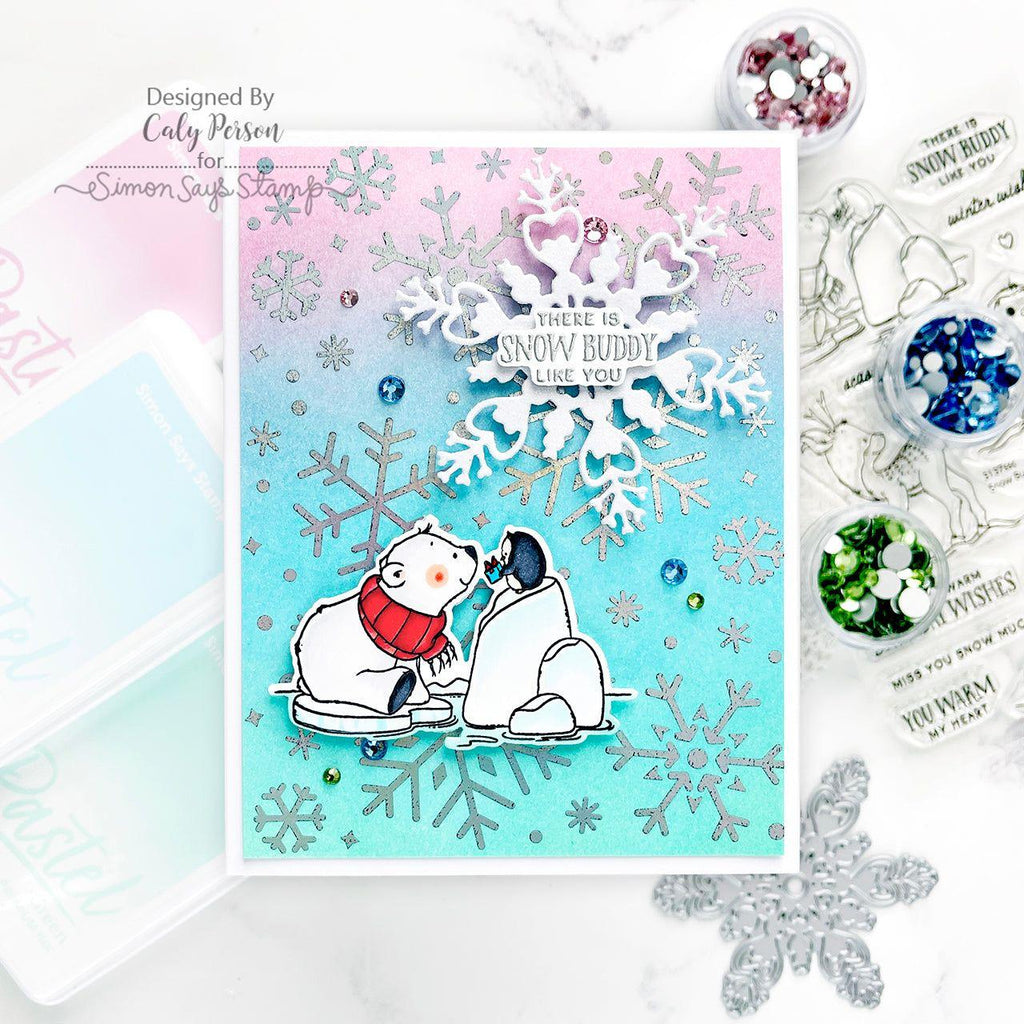 Simon Says Stamp Falling Snowflakes Foil Transfer Cards 1019sf Festive Fun Holiday Card | color-code:ALT02