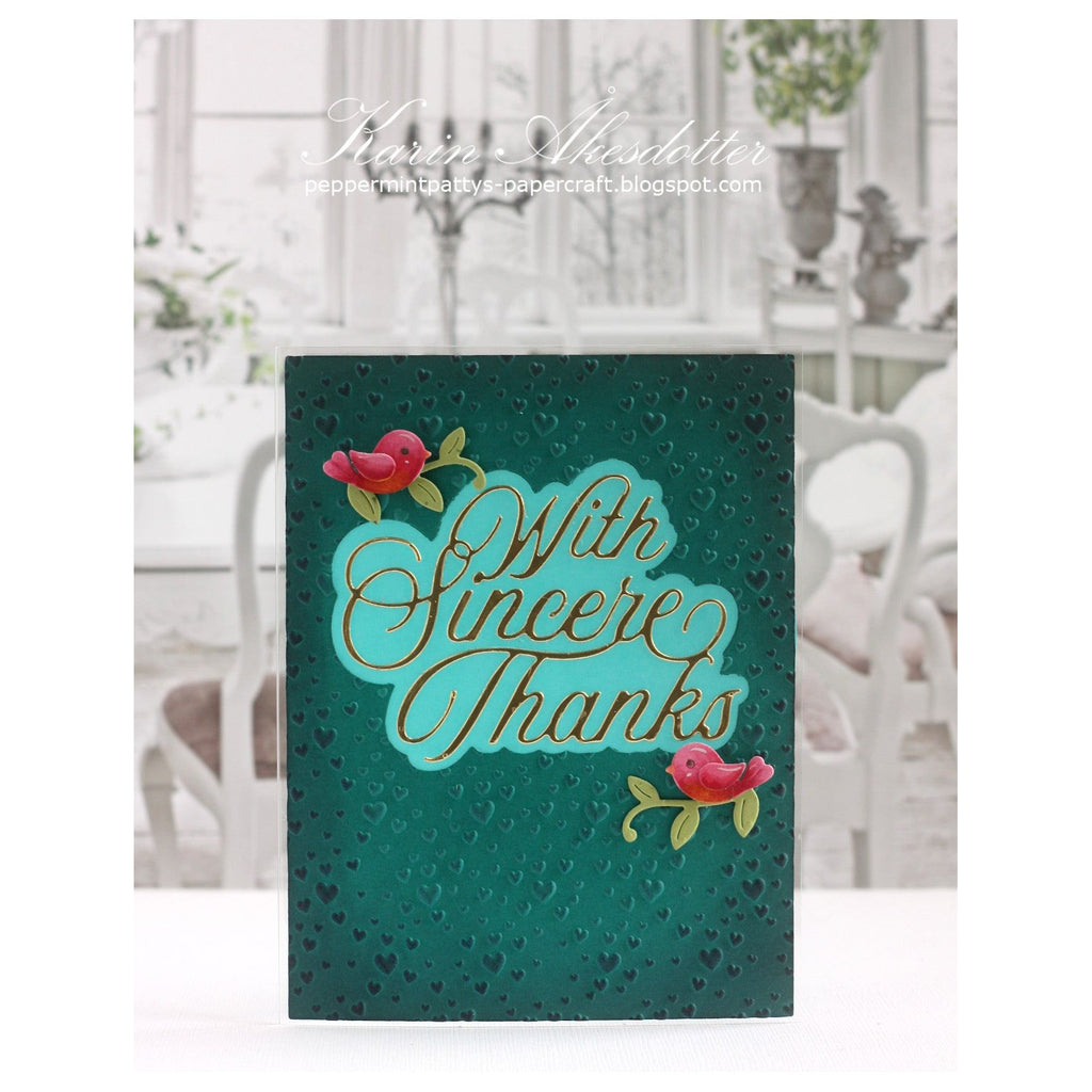 Simon Says Stamp Embossing Folder Falling Hearts sf382 Stamptember Thanks Card | color-code:ALT04