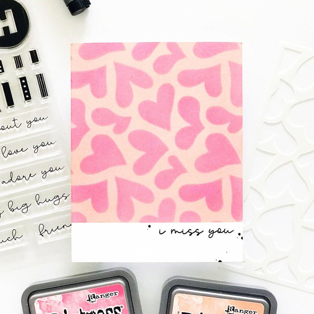 Simon Says Stamp Stencil Falling in Love 1068st Miss You Card | color-code:ALT03