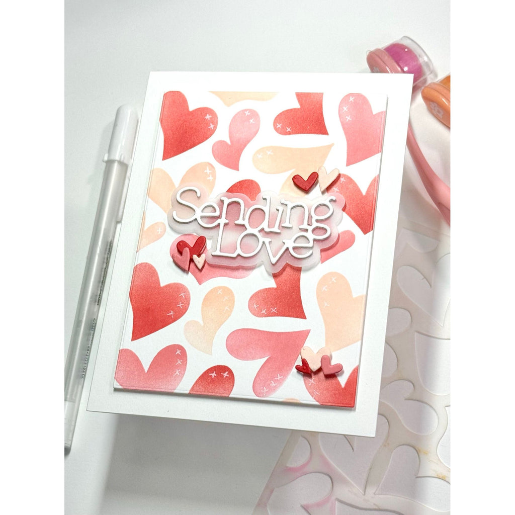 Simon Says Stamp Stencil Falling in Love 1068st Love You Card