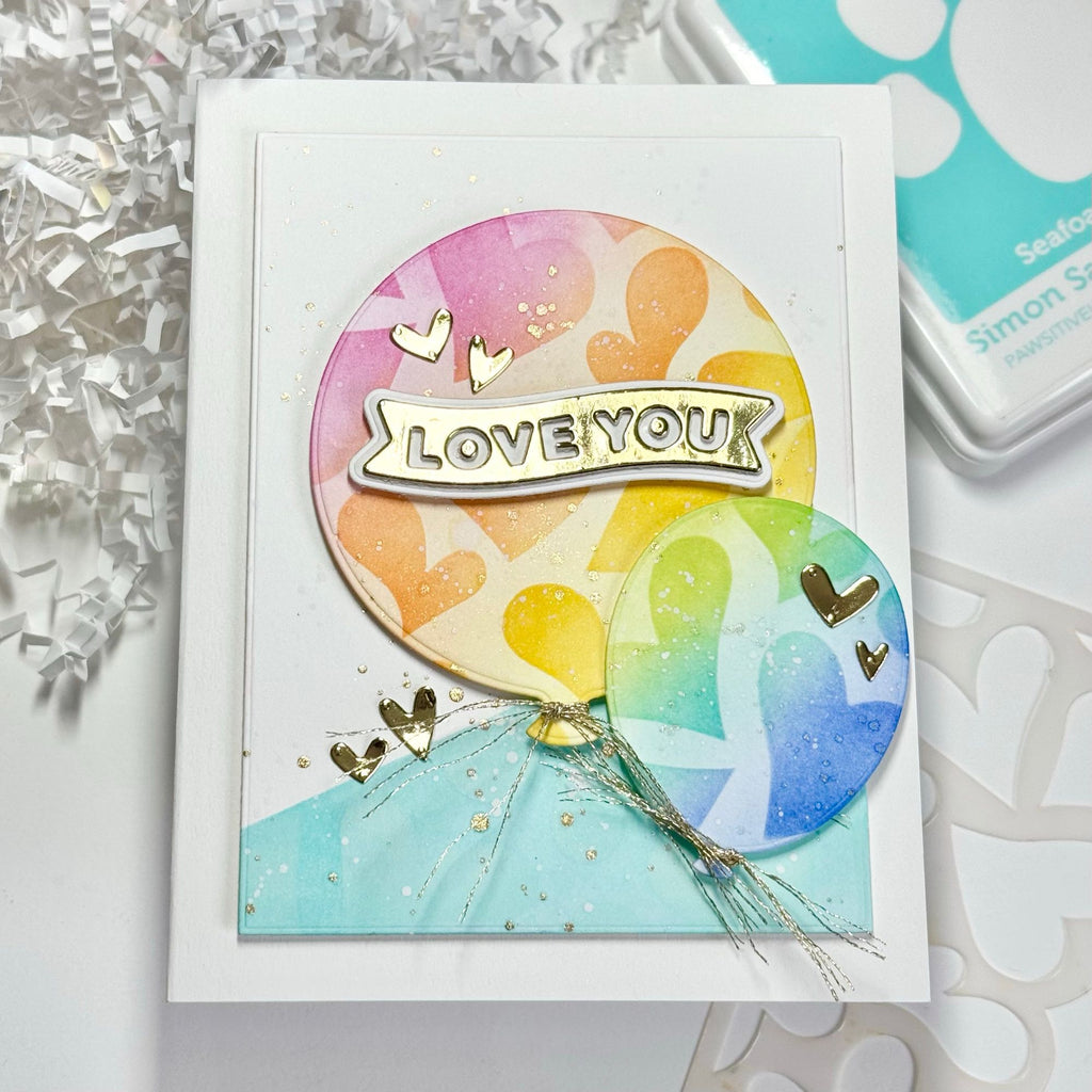 Simon Says Stamp Stencil Falling in Love 1068st Love You Card