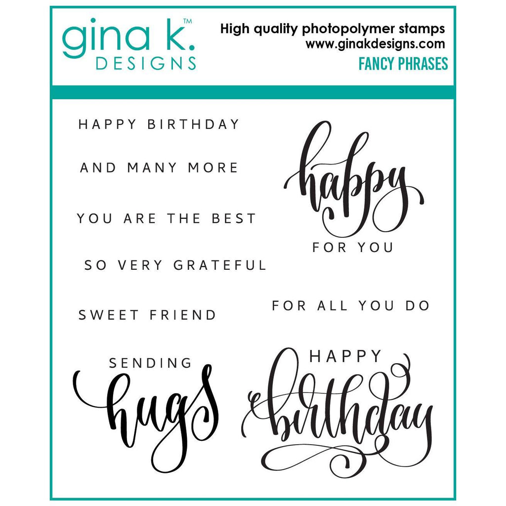 Gina K Designs Fancy Phrases Clear Stamps gkd187