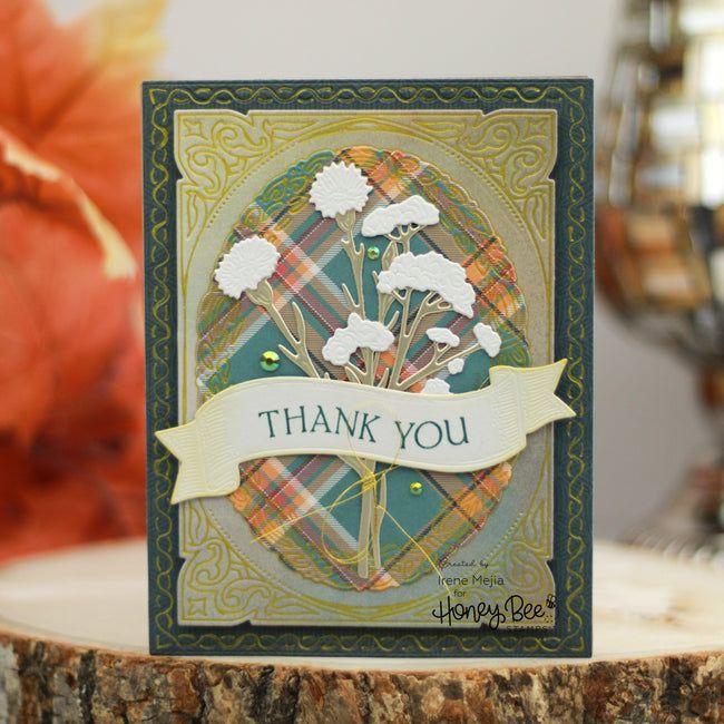 Honey Bee Fancy Fall Layering Frames Dies hbds-fanflf Thank You Card