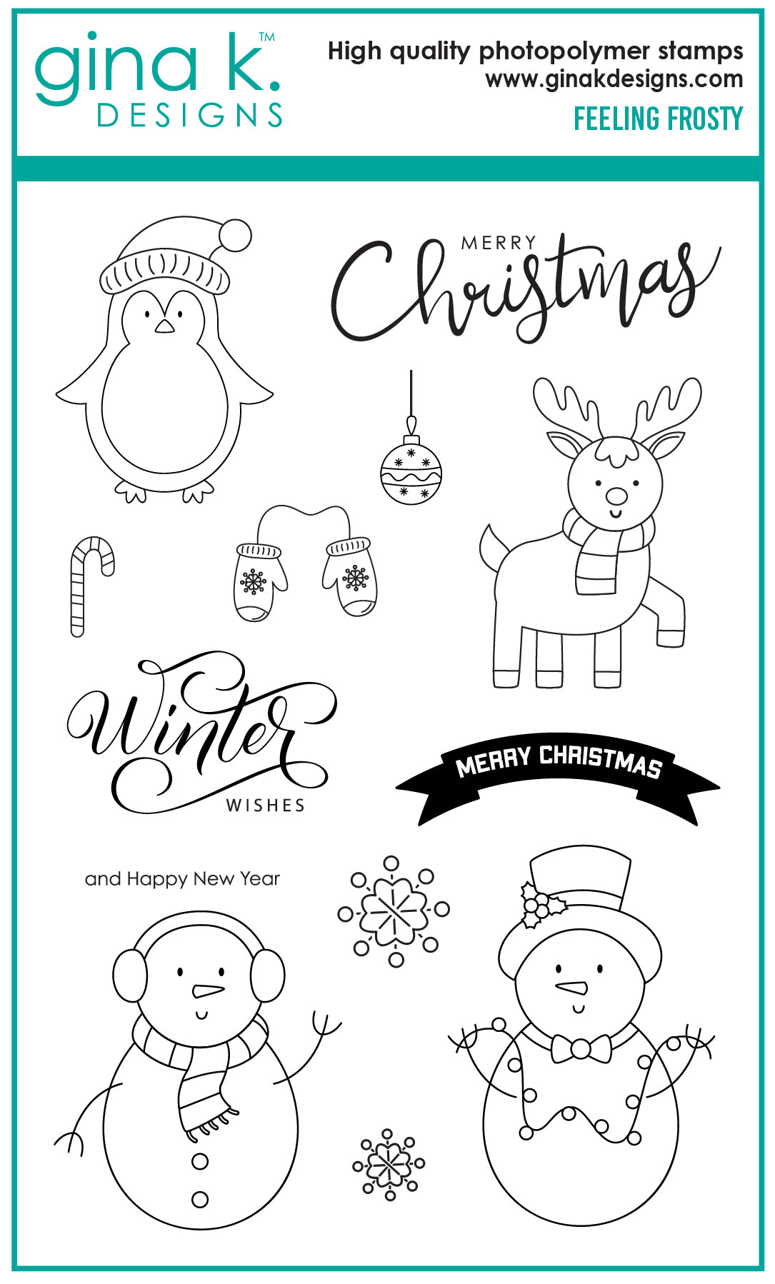 Gina K Designs Snowflake Builder Clear Stamps RK6
