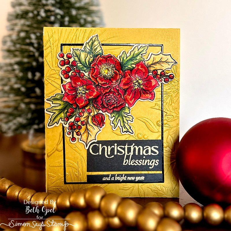 Simon Says Stamp Festive Bouquets Wafer Dies sssd112975c All The Joy Christmas Card