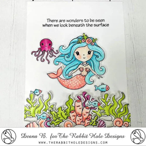 The Rabbit Hole Designs Fin Tastic Clear Stamp and Die Set under the sea