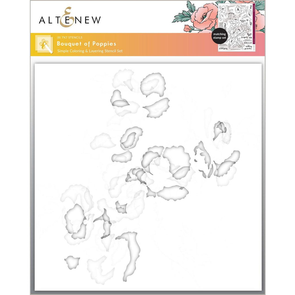 Altenew Bouquet of Poppies Stencils alt10033