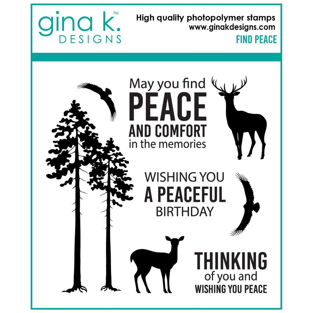 Gina K Designs Find Peace Clear Stamps gkd210