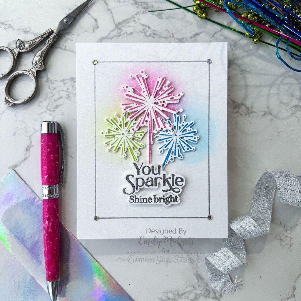 Rainbow Splash Firework Sparkle Wafer Dies rsd603c You Sparkle Card | color-code:ALT02