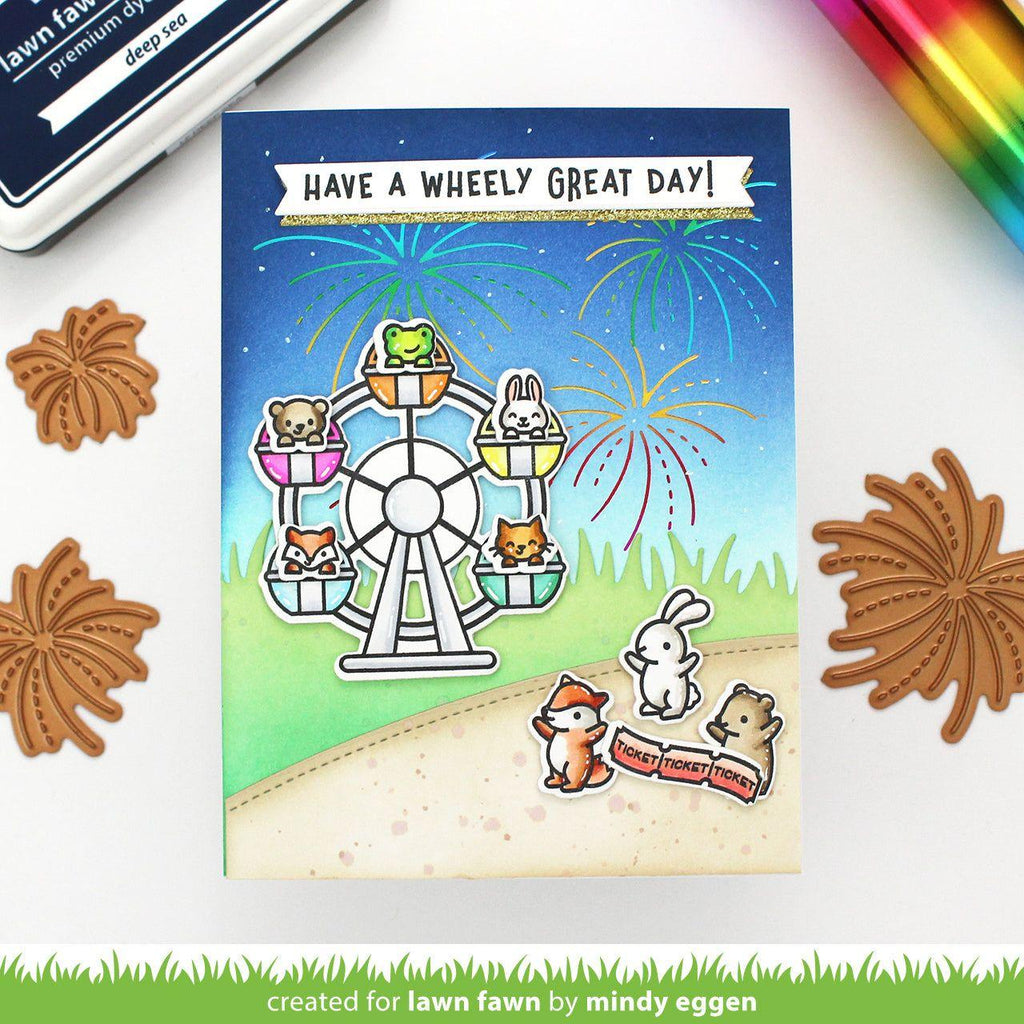 Lawn Fawn Set Fireworks Hot Foil Plates and Coordinating Dies lfsf wheely great | color-code:alt1