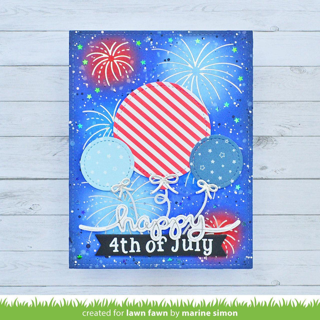 Lawn Fawn Fireworks Hot Foil Plates lf3145 Happy 4th of July