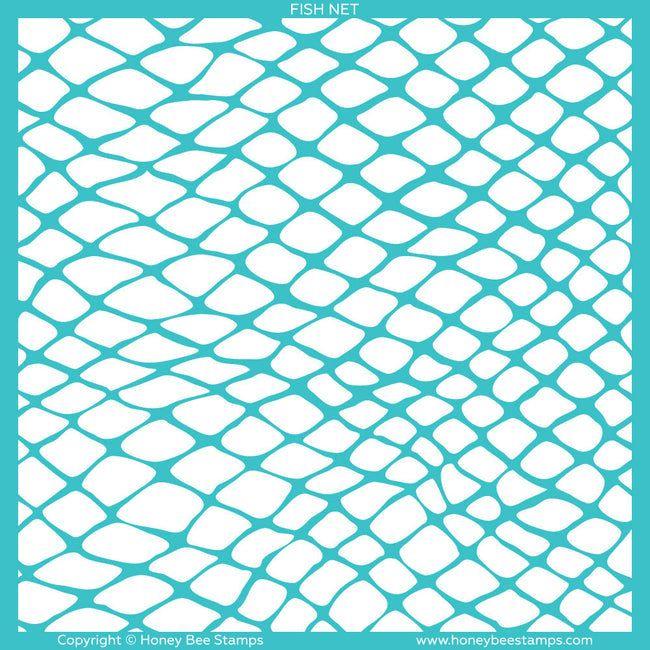 Honey Bee Fish Net Background Stencil hbsl-129