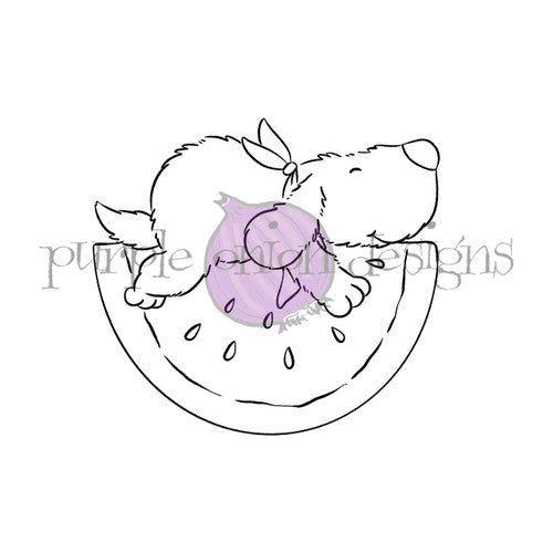 Purple Onion Designs Flappy Watermelon Chill Unmounted Cling Stamp pod5024