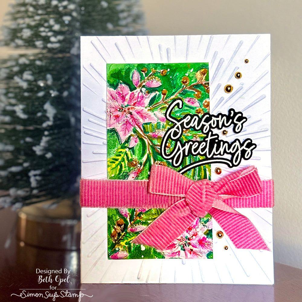 Simon Says Stamp Embossing Folder Flashy Flare sf455 Stamptember Christmas Card