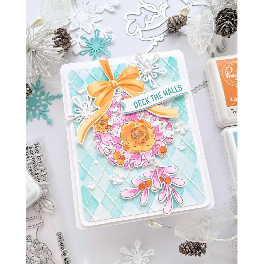 PinkFresh Studio Floral Bauble Clear Stamp Set deck the halls | color-code:ALT03