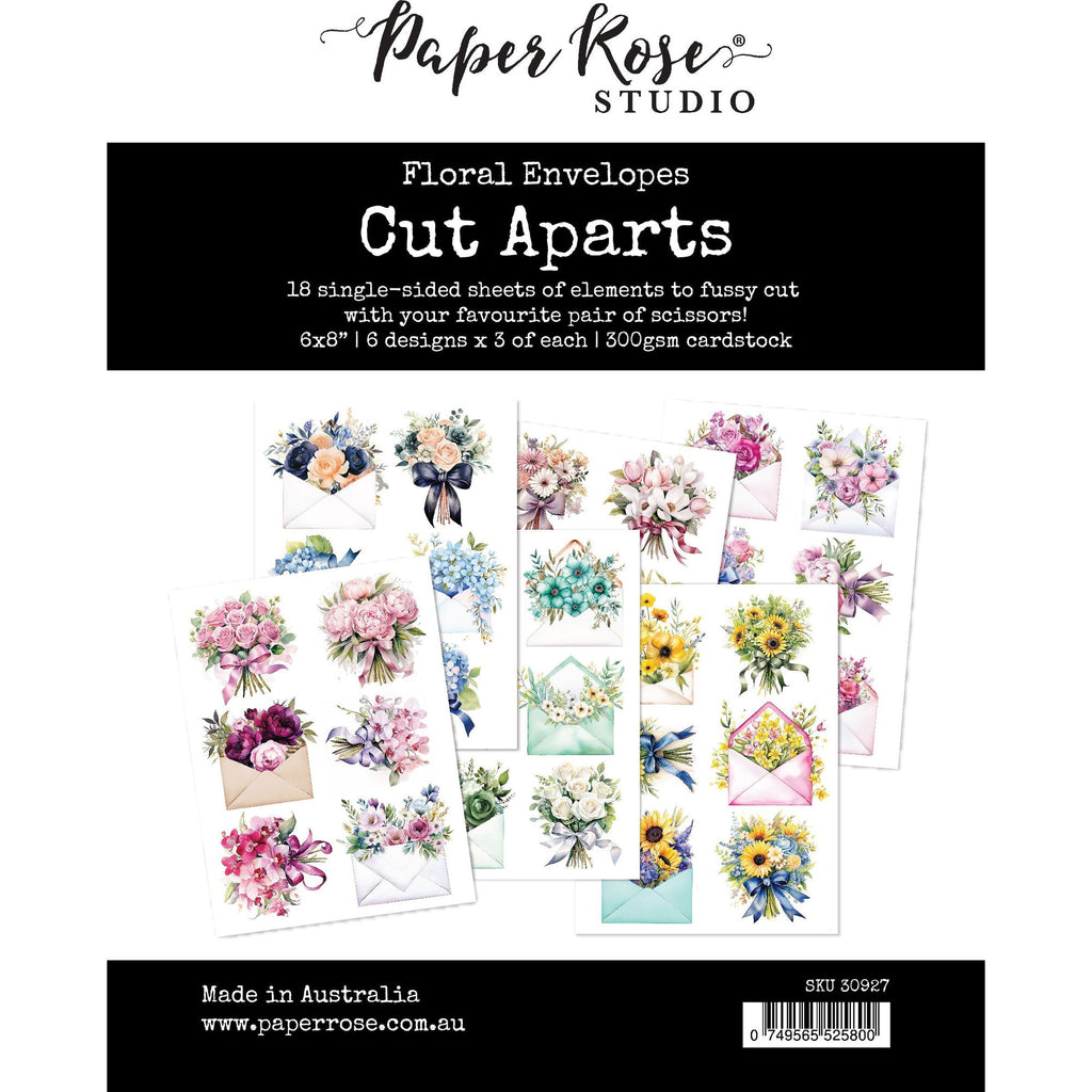 Paper Rose Floral Envelopes Cut Aparts Sheets 30927