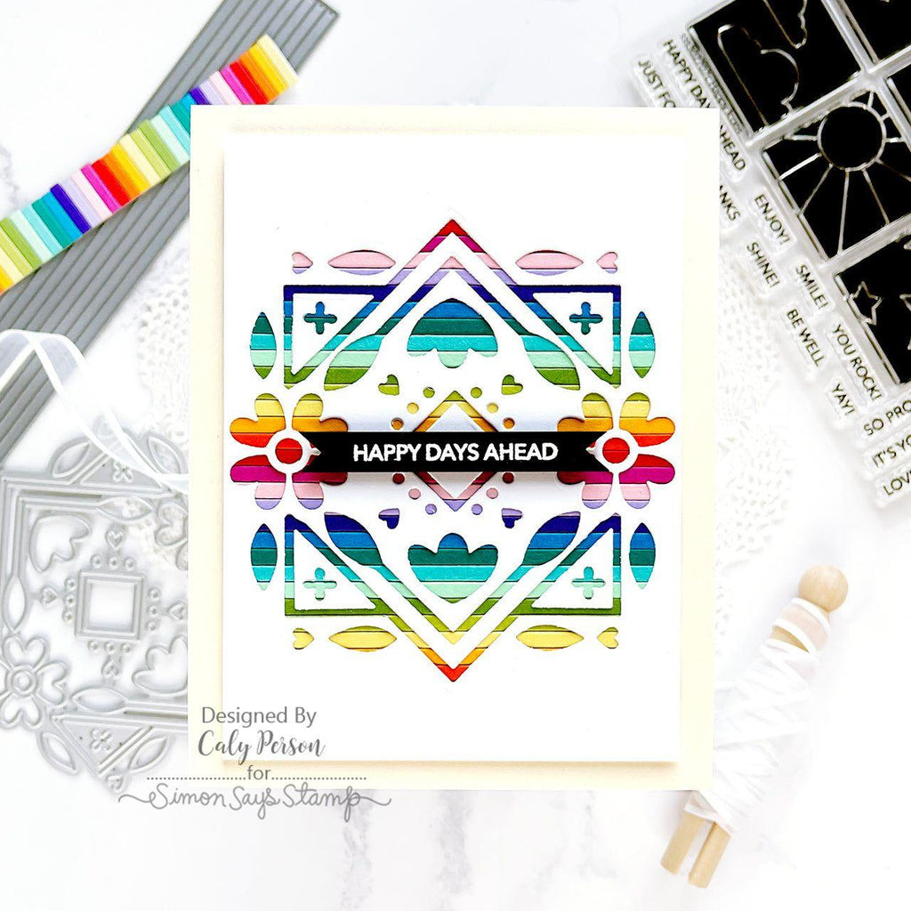 Simon Says Stamp Floral Medallion Wafer Dies sssd112841 Out Of This World Happy Days Card | color-code:ALT01