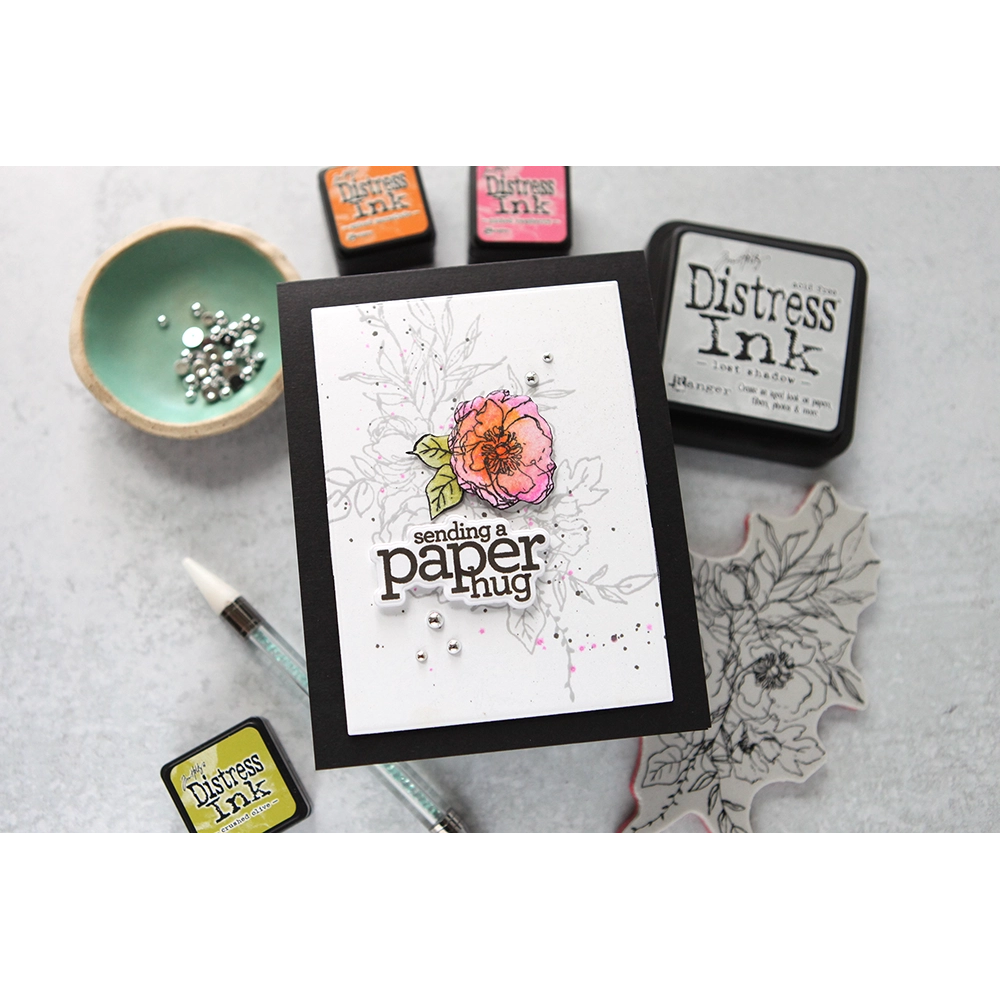 Simon Says Stamp Tim Holtz Floral Outlines Bundle setfo24 Paper Hug Card | color-code:ALT02