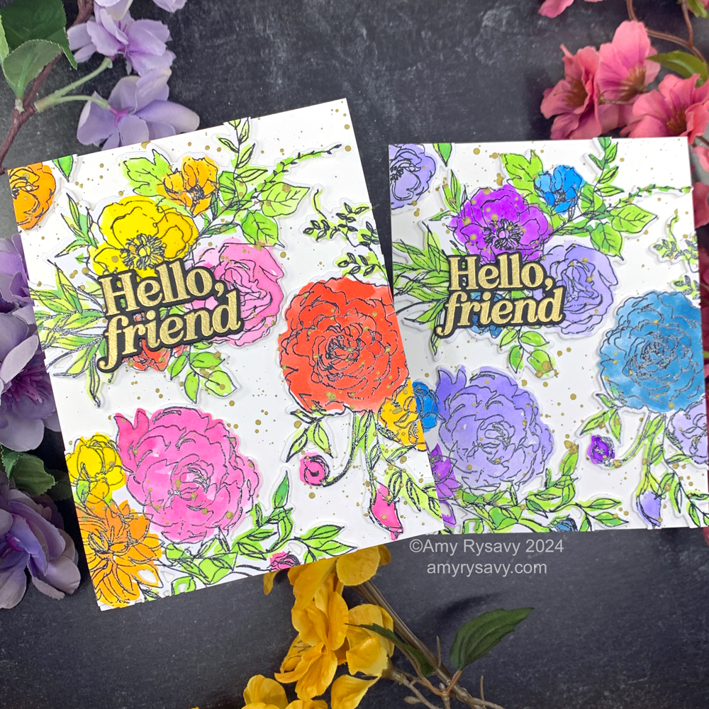 Simon Says Stamp Tim Holtz Floral Outlines Bundle setfo24 Friend Cards | color-code:ALT01