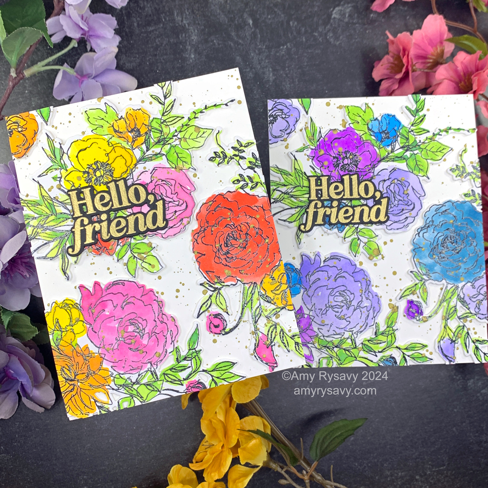 Simon Says Stamp Floral Outlines Wafer Dies sss430 Sunny Vibes Friend Cards | color-code:ALT01