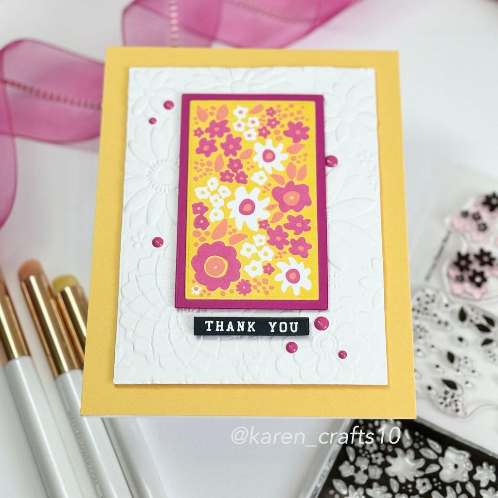 Simon Says Clear Stamps Flower Block 3027ssc Be Bold Thank You Card