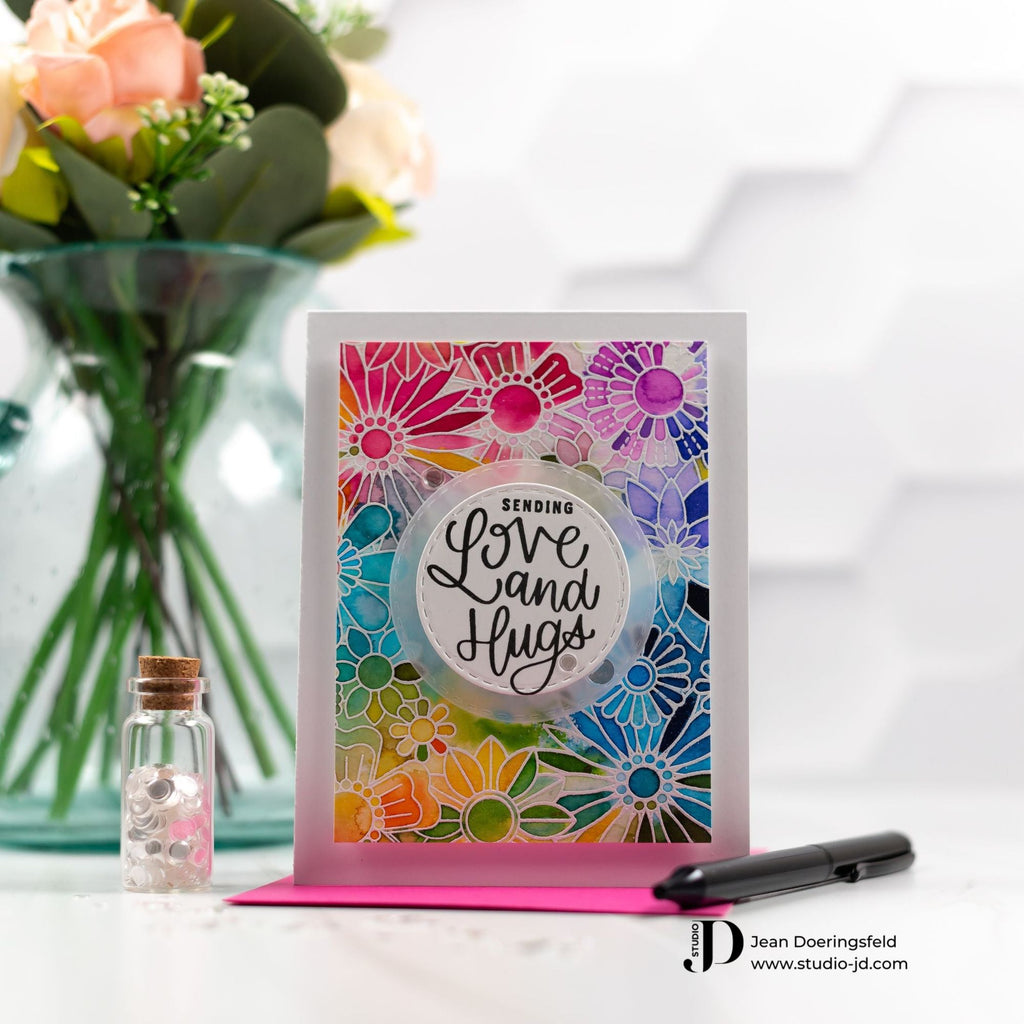 Simon Says Cling Stamp Flower Burst sss102810 Smitten Love Card | color-code:ALT02