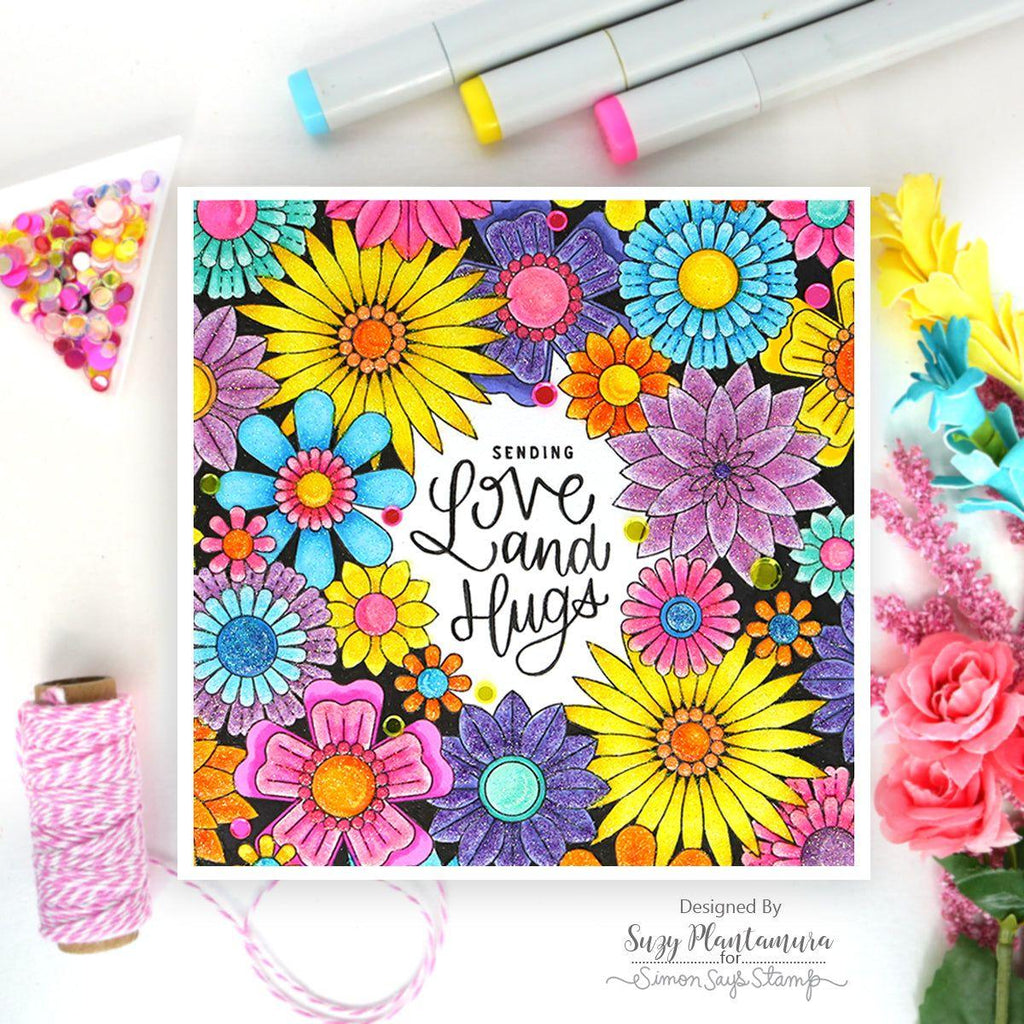 Simon Says Cling Stamp Flower Burst sss102810 Smitten Love Card | color-code:ALT01